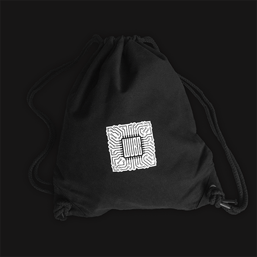 Wube Logo Black Drawstring Backpack