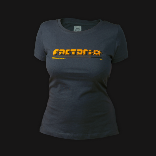 Ladies Dark Grey Factorio Shirt - Logo